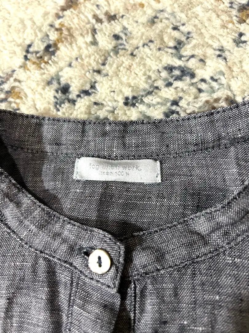 fog linen work リトアニア リネン100% 長袖 シャツワンピース