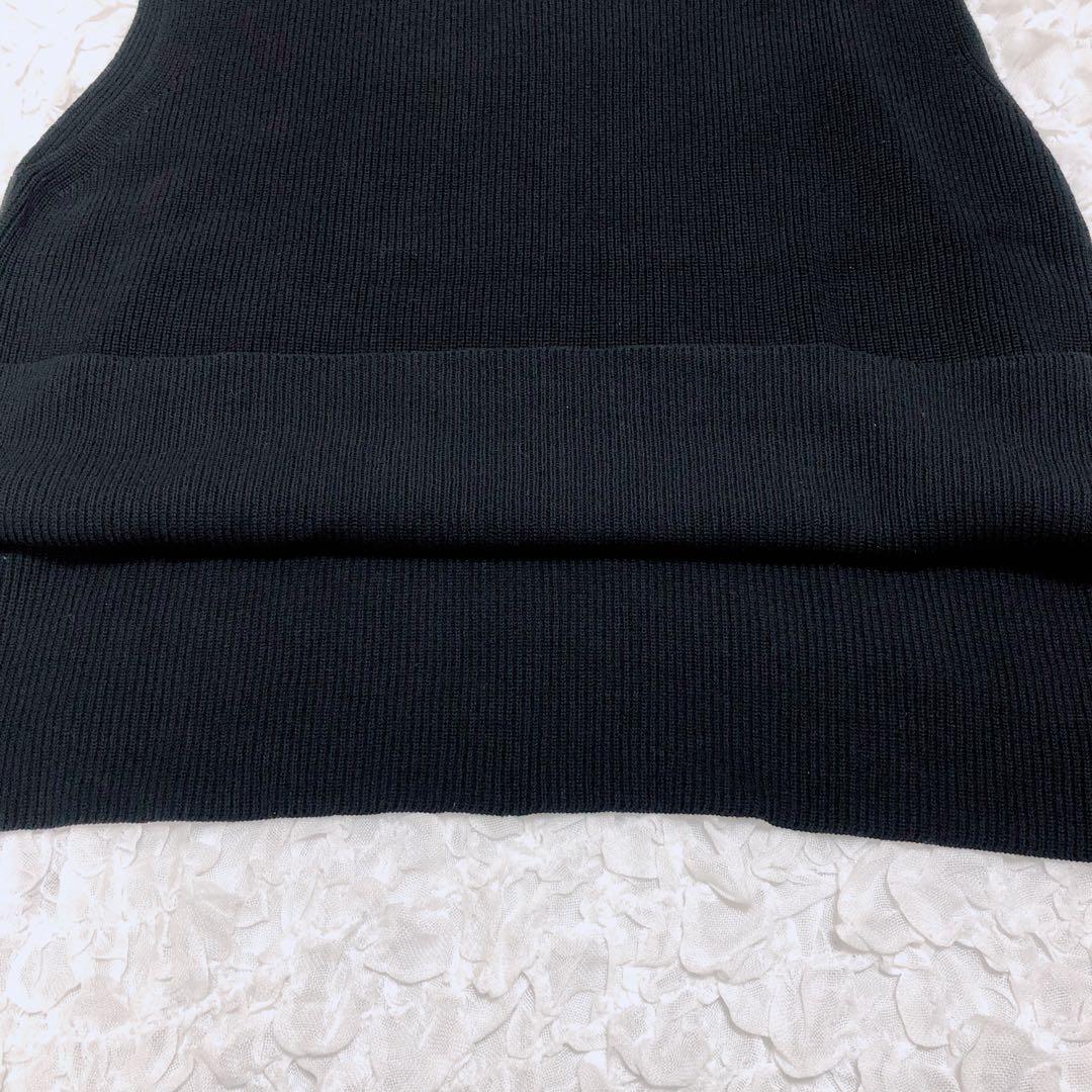 kagure かぐれ　ブラック　黒　ドライコットンニットベスト　サイズF