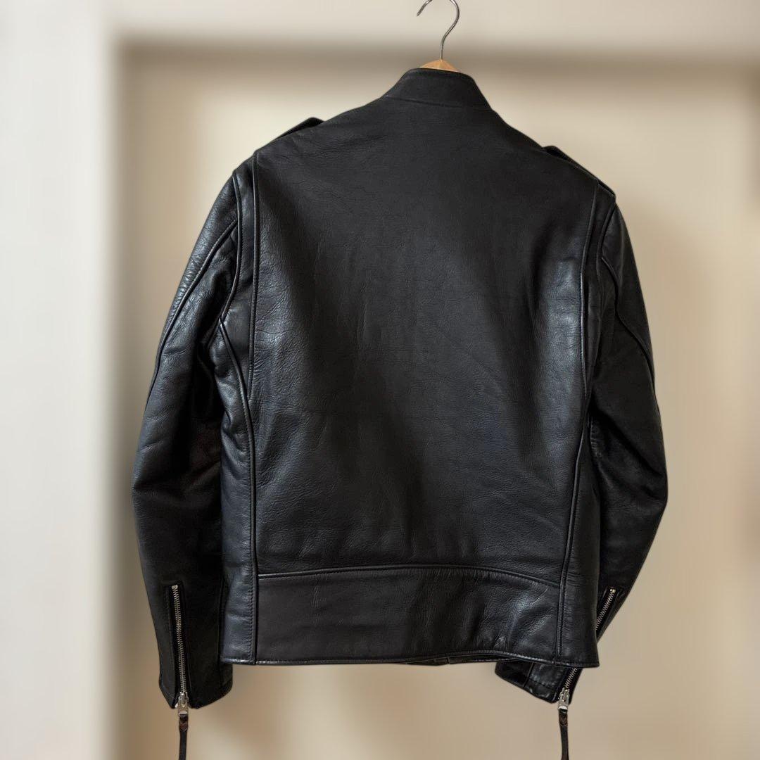 Schott ブラック 7316 スタンドカラー ダブル ライダースジャケット