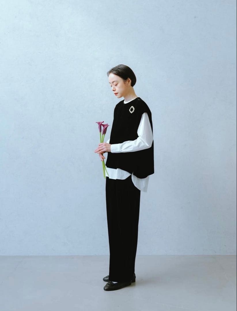 【美品】かぐれ　レーヨンシルクベルベットプルオーバー