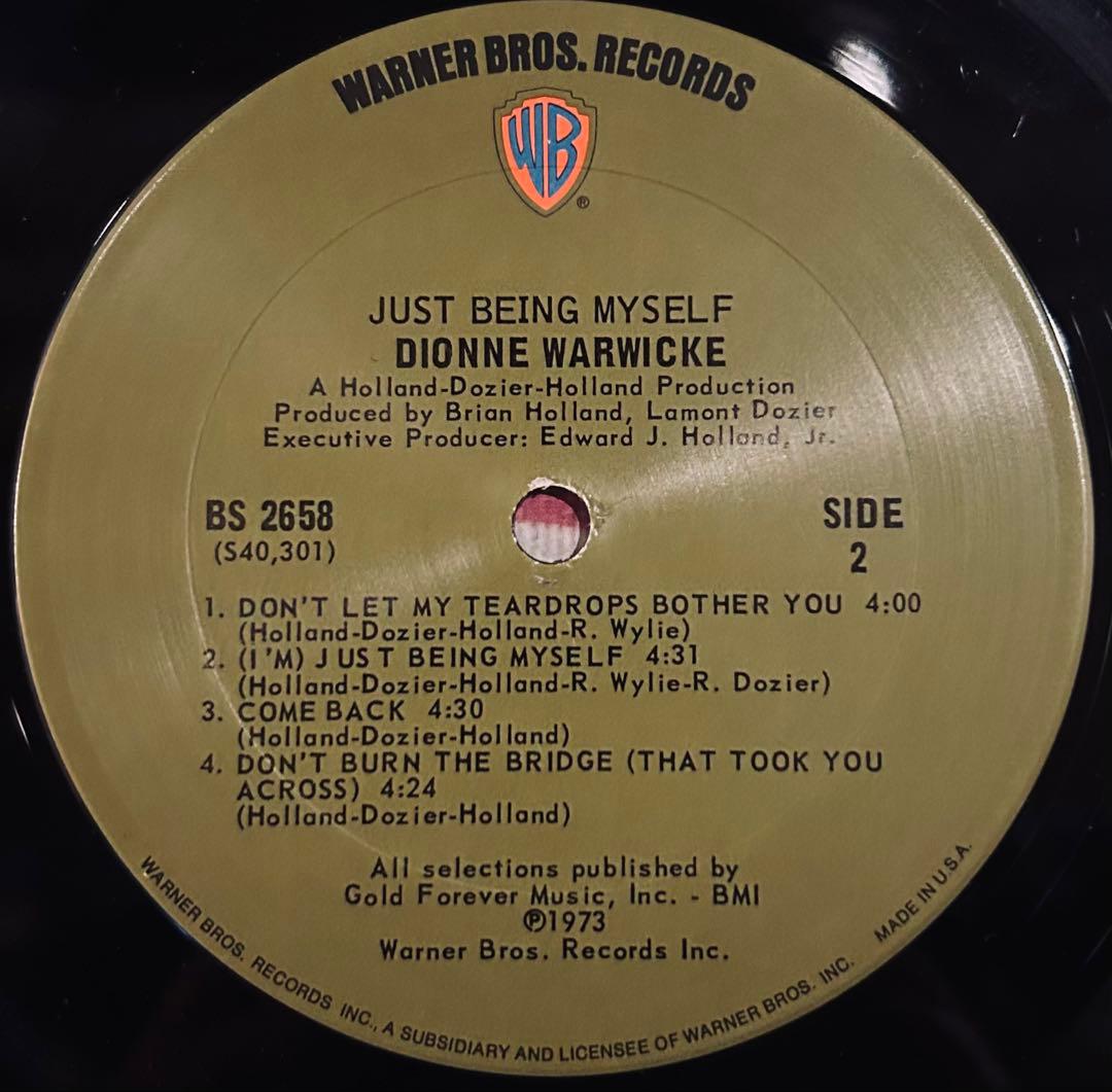 Dionne Warwicke Just Being Myself レコード