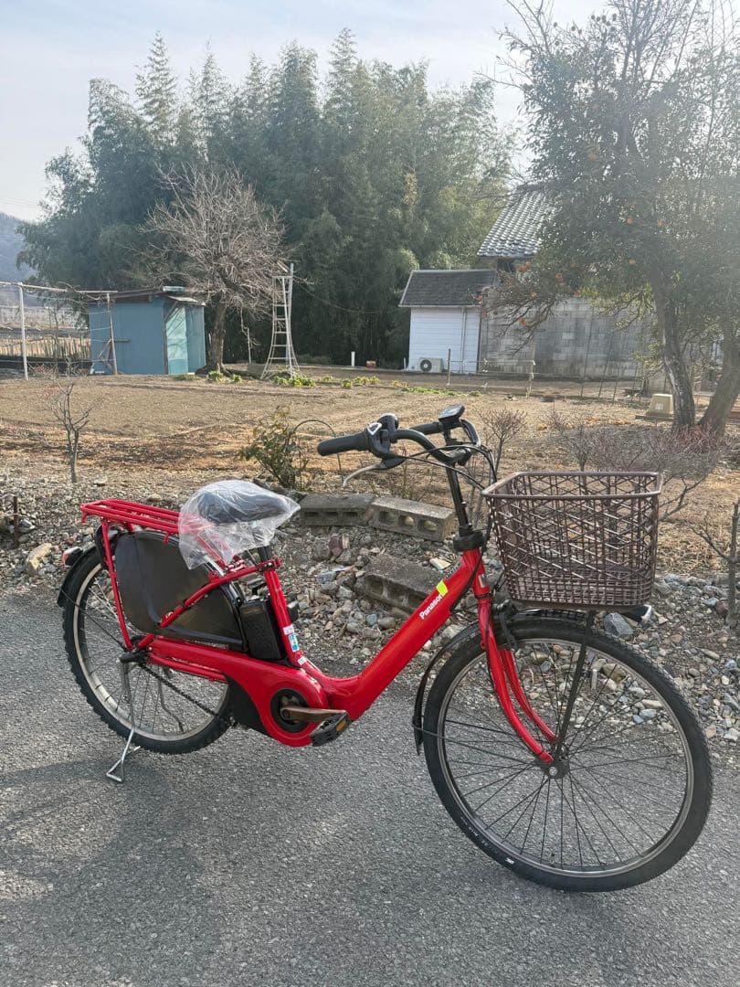 赤 電動アシスト自転車 シティタイプ