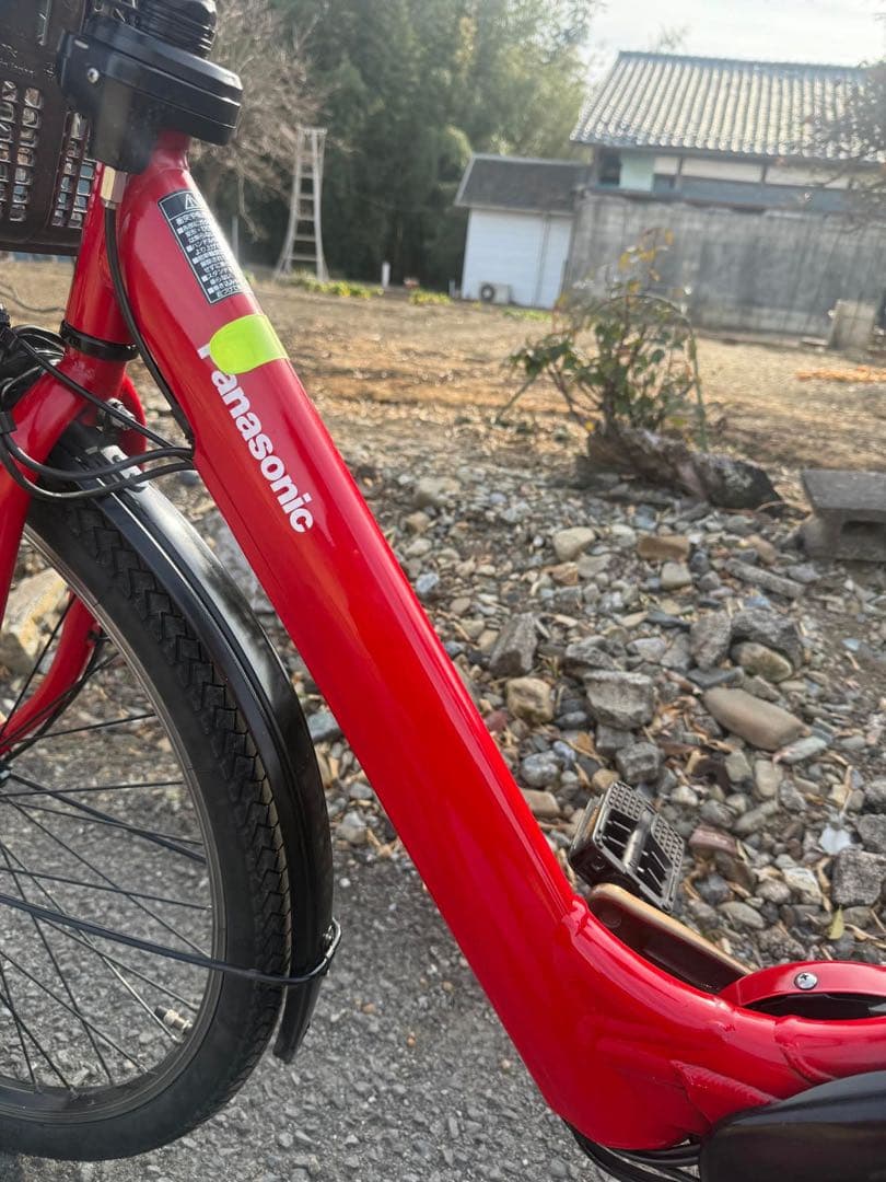 赤 電動アシスト自転車 シティタイプ