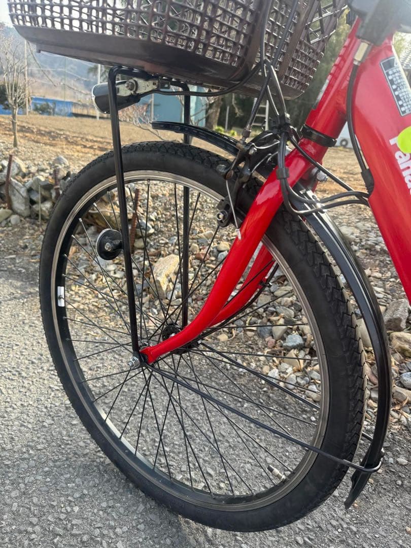 赤 電動アシスト自転車 シティタイプ