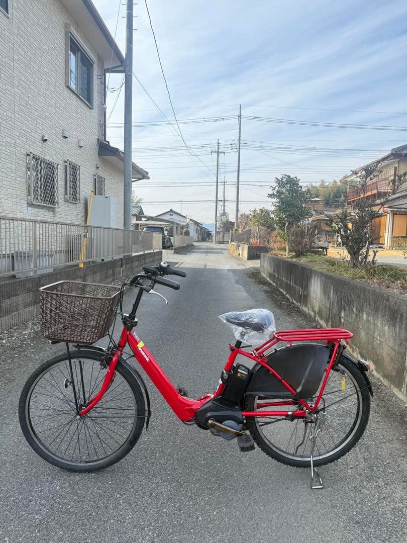 赤 電動アシスト自転車 シティタイプ
