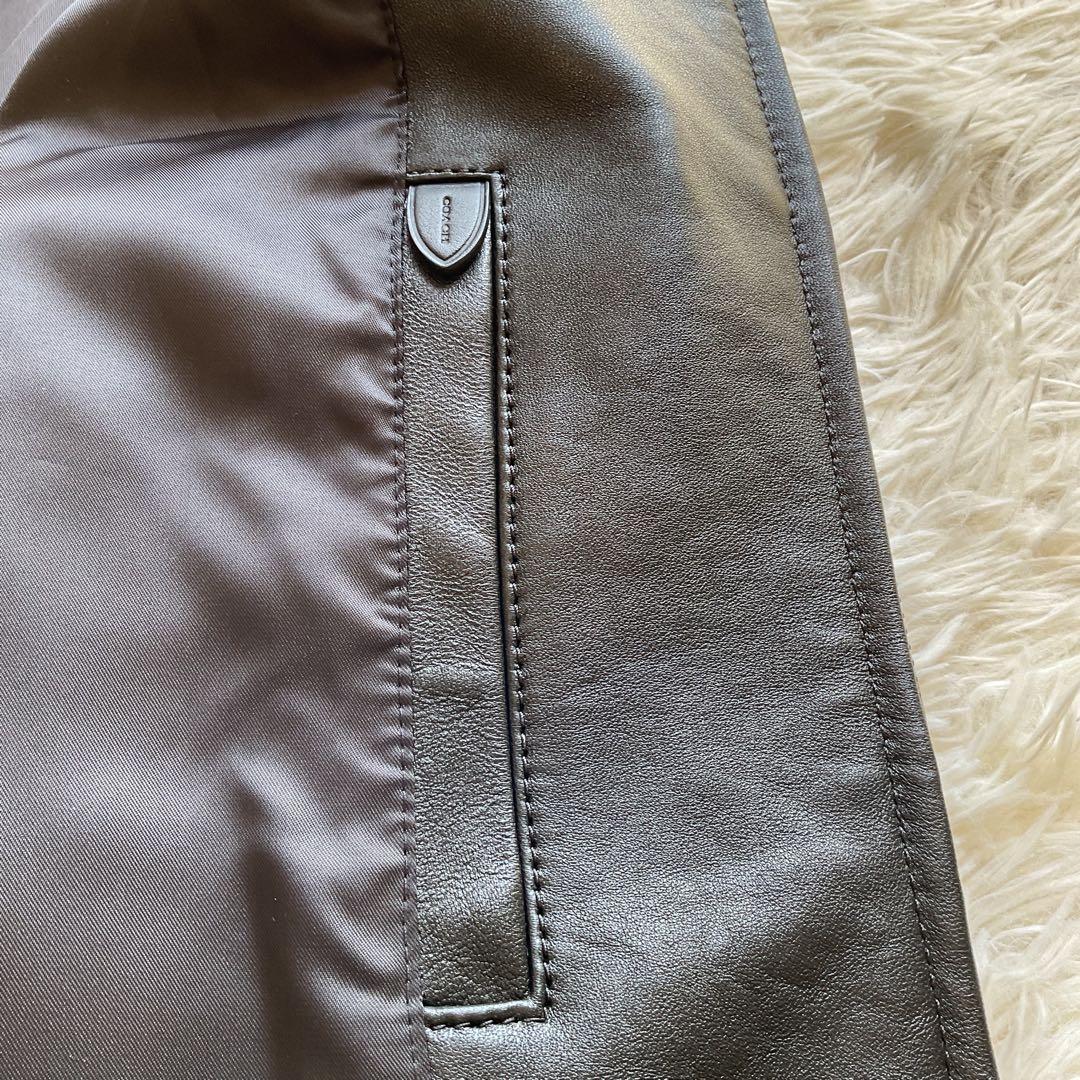 未使用級✨COACH レザージャケット　シングルライダース　L 黒　88799