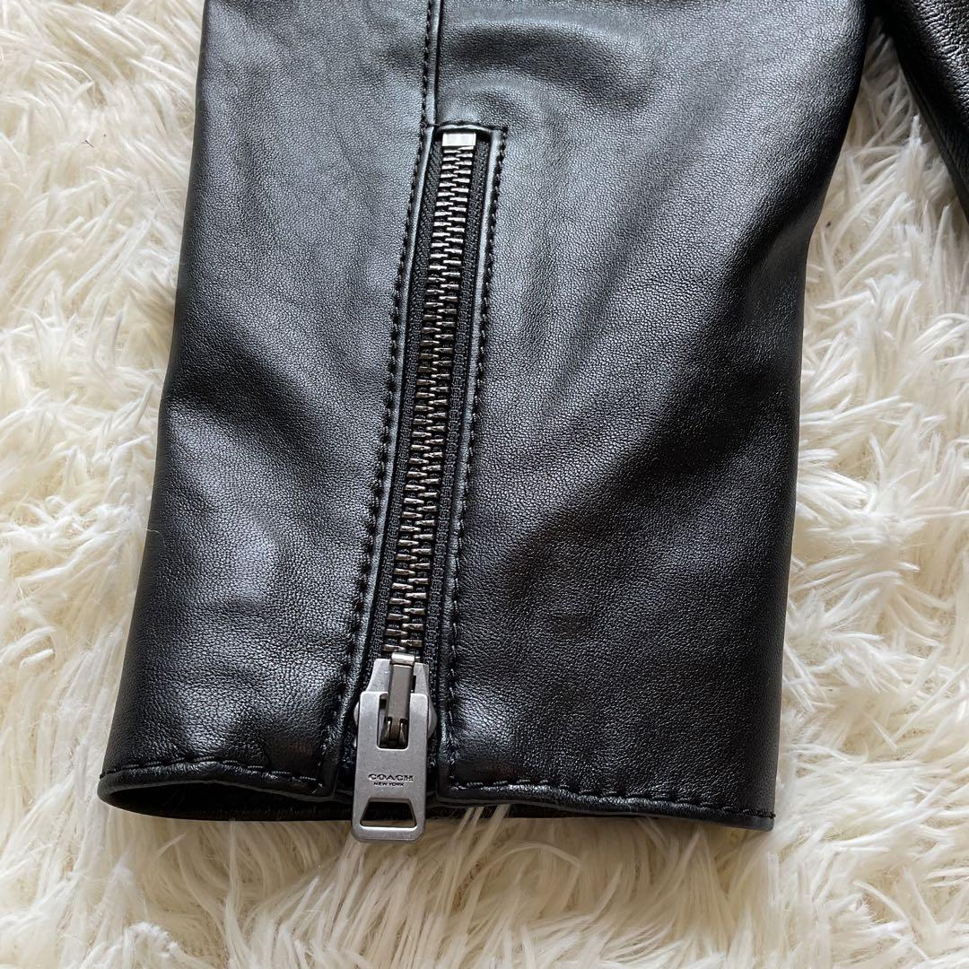 未使用級✨COACH レザージャケット　シングルライダース　L 黒　88799
