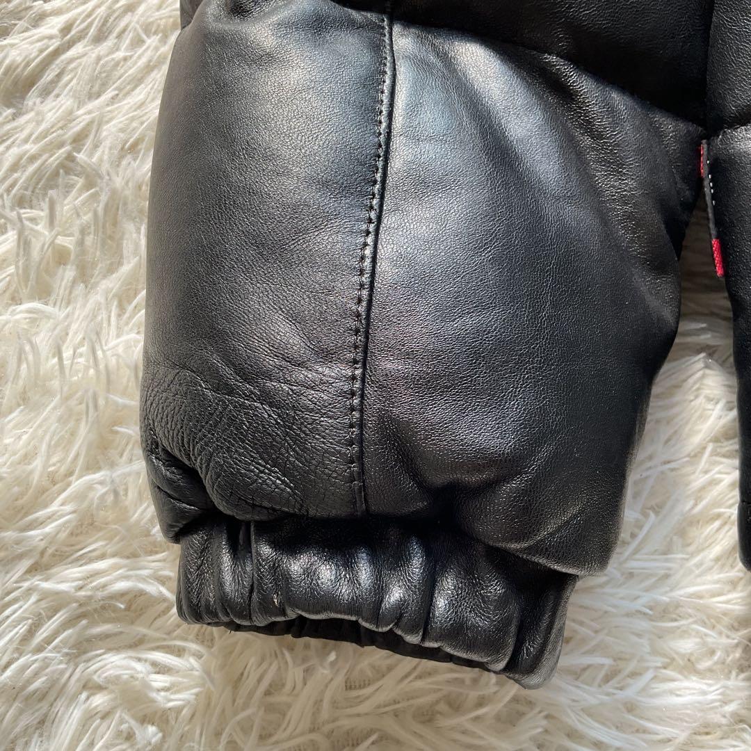 美品✨90's schott レザーダウンジャケット　本革　38 黒　キムタク