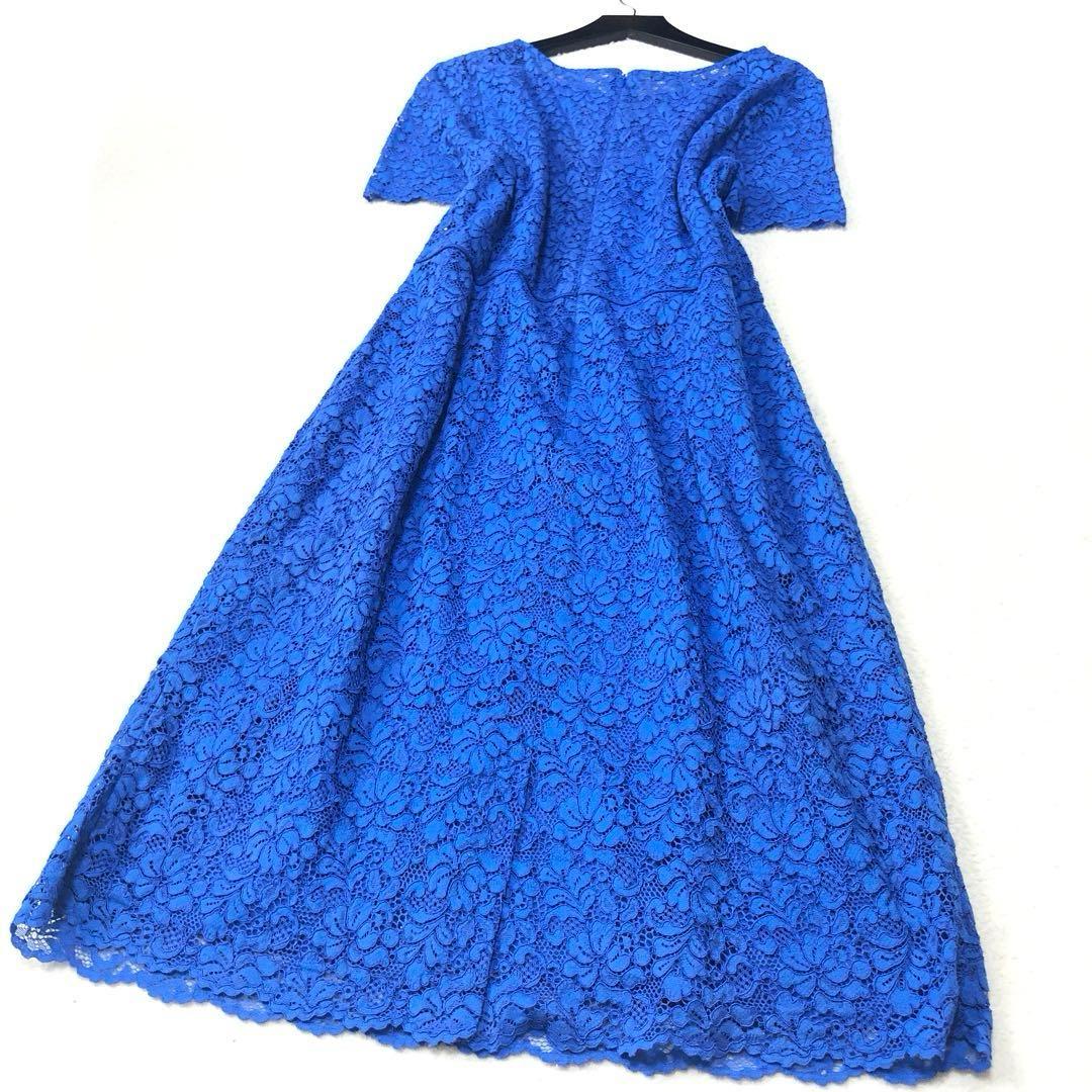 新品未使用　ローラアシュレイ　ロングワンピース　フローラル✨　総柄刺繍✨　ブルー