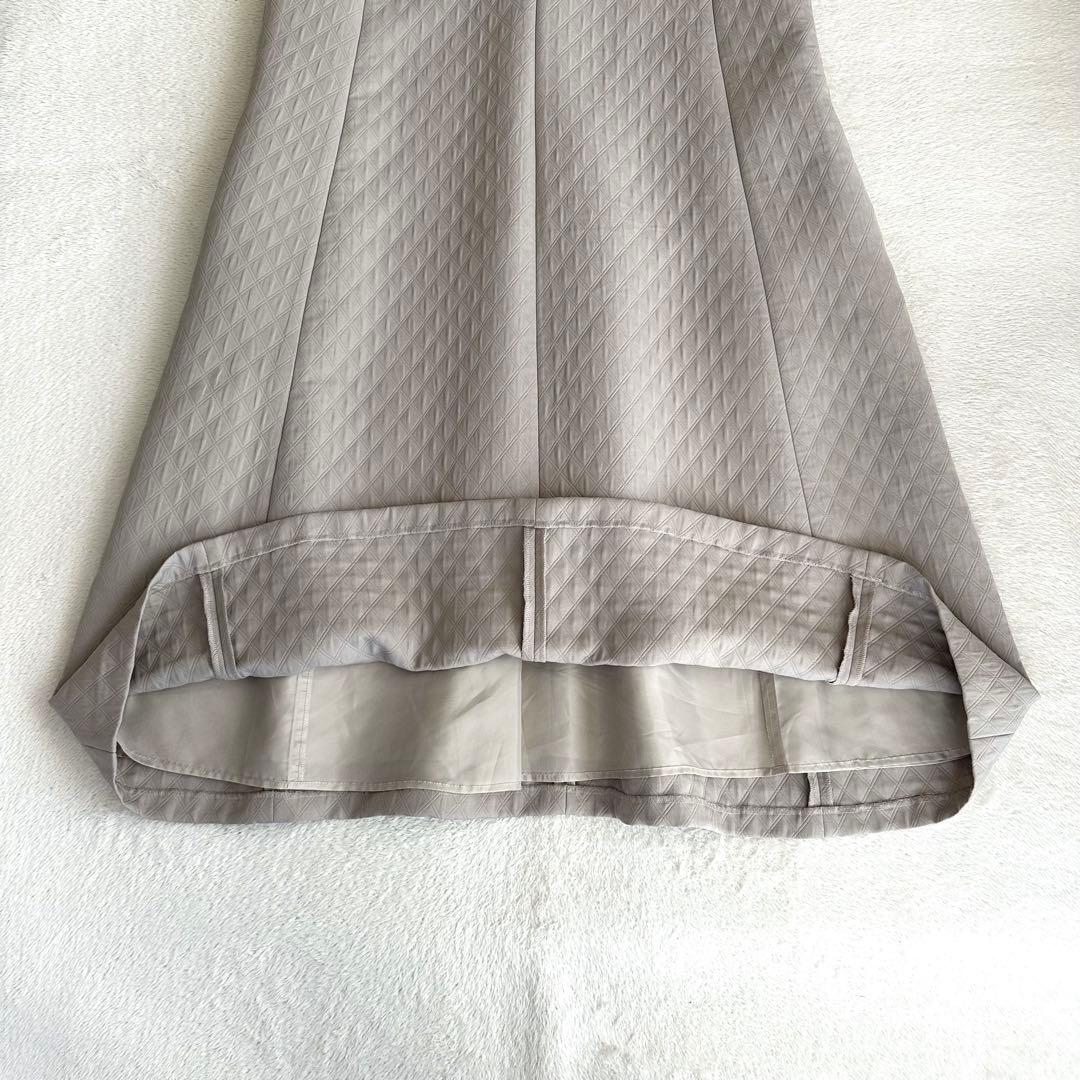 美品 Leilian 大きいサイズ ダイヤ柄ジャンパースカート 13+ ベージュ