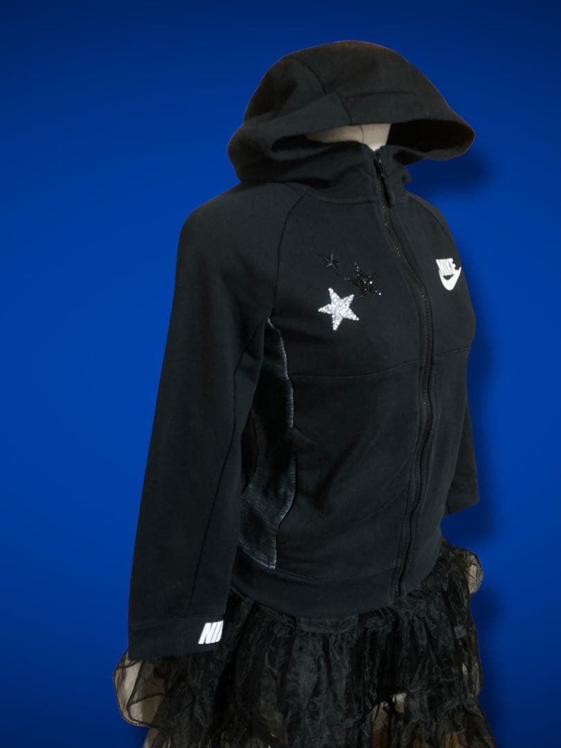 レアy2k星ビジューNIKEビックロゴフェアリーグランジ平成ギャルパーカー古着屋