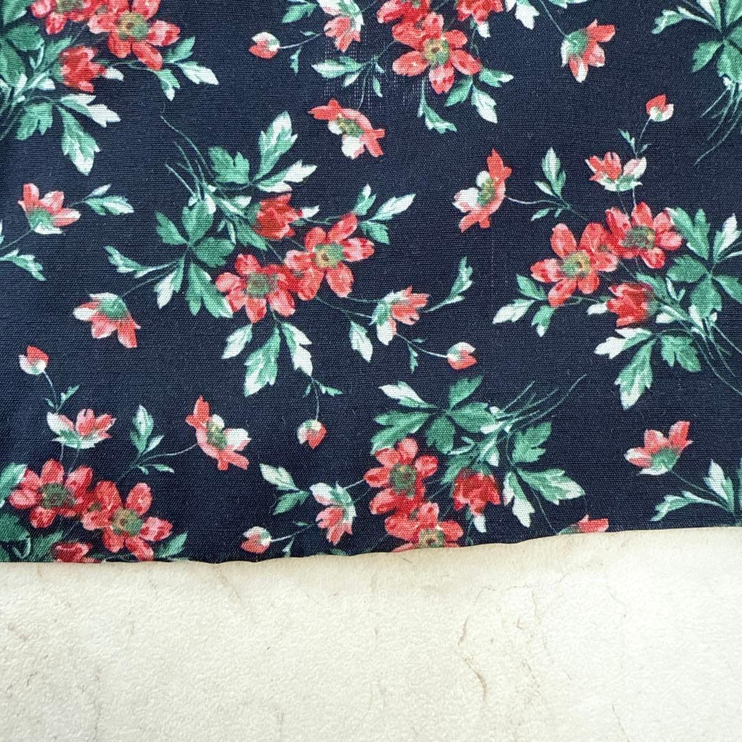 美品⭐︎Laura Ashley 花柄フレアワンピース　マキシ丈　ネイビー　9号