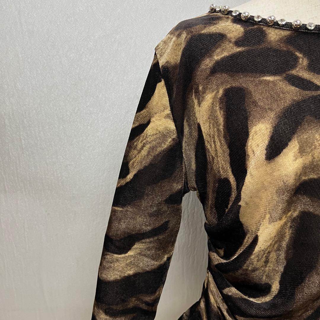 新品 社交ダンス トップス 肩あき ラインストーン パワーネット