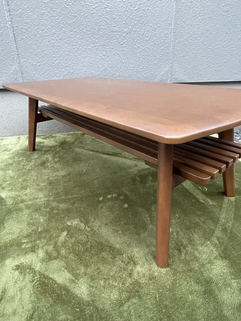 【美品】ニトリ 幅110cm 無垢材 天然木 センターテーブル アルナス110