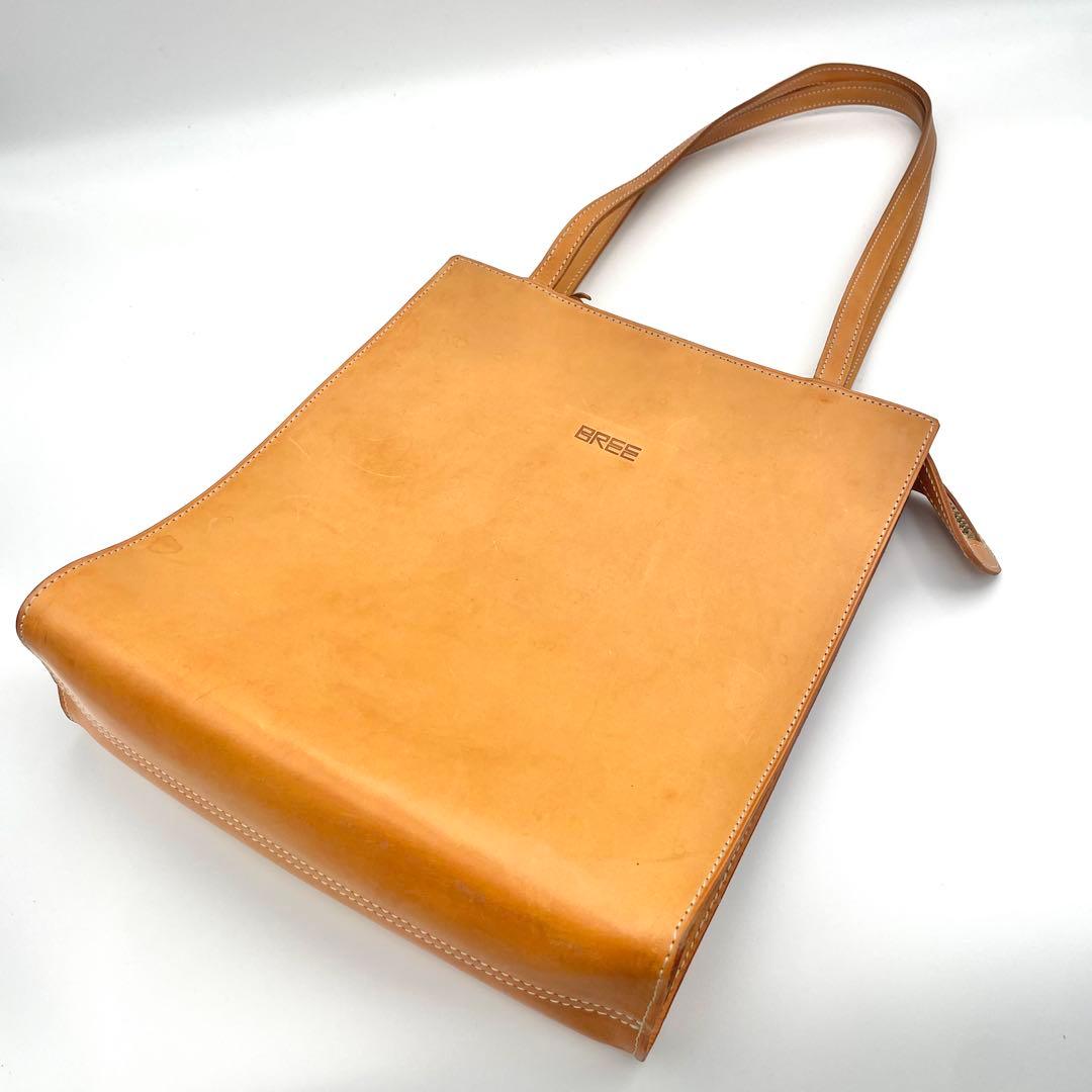 美品✨　BREE ブリー　トートバッグ　ワンショルダー　ヌメ革　オールレザー