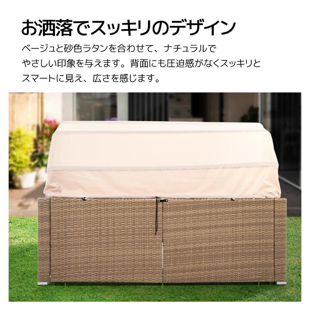 パラソル付き ガーデンファニチャー 5点 ラタン調 ガーデン テーブル チェア