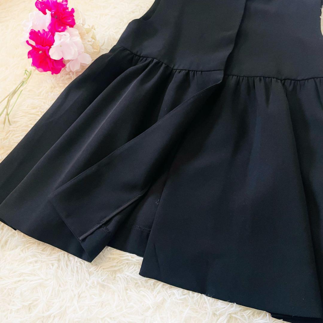 美品☆ BARNYARDSTORM パール ペプラム ベスト ノースリーブ 黒