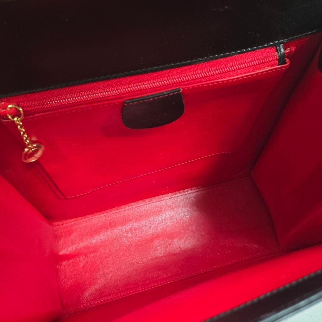GUCCI ミラー付き レディロック 2way レザーハンドバッグ