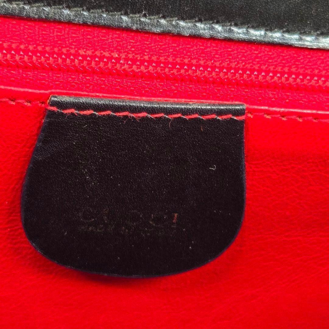 GUCCI ミラー付き レディロック 2way レザーハンドバッグ