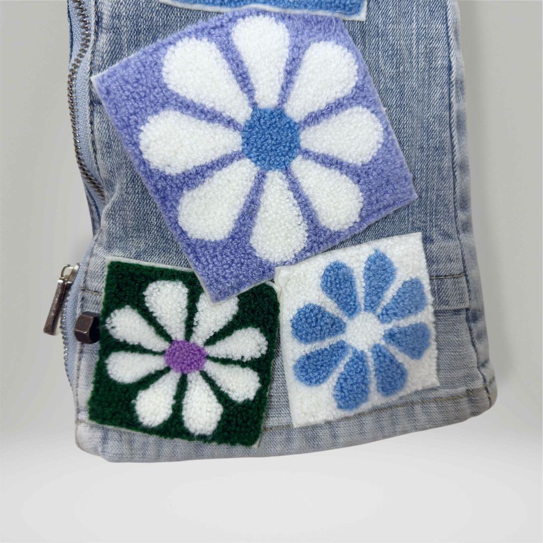 パンツ GUAPI / AQUA BLUE FLOWERS DENIM