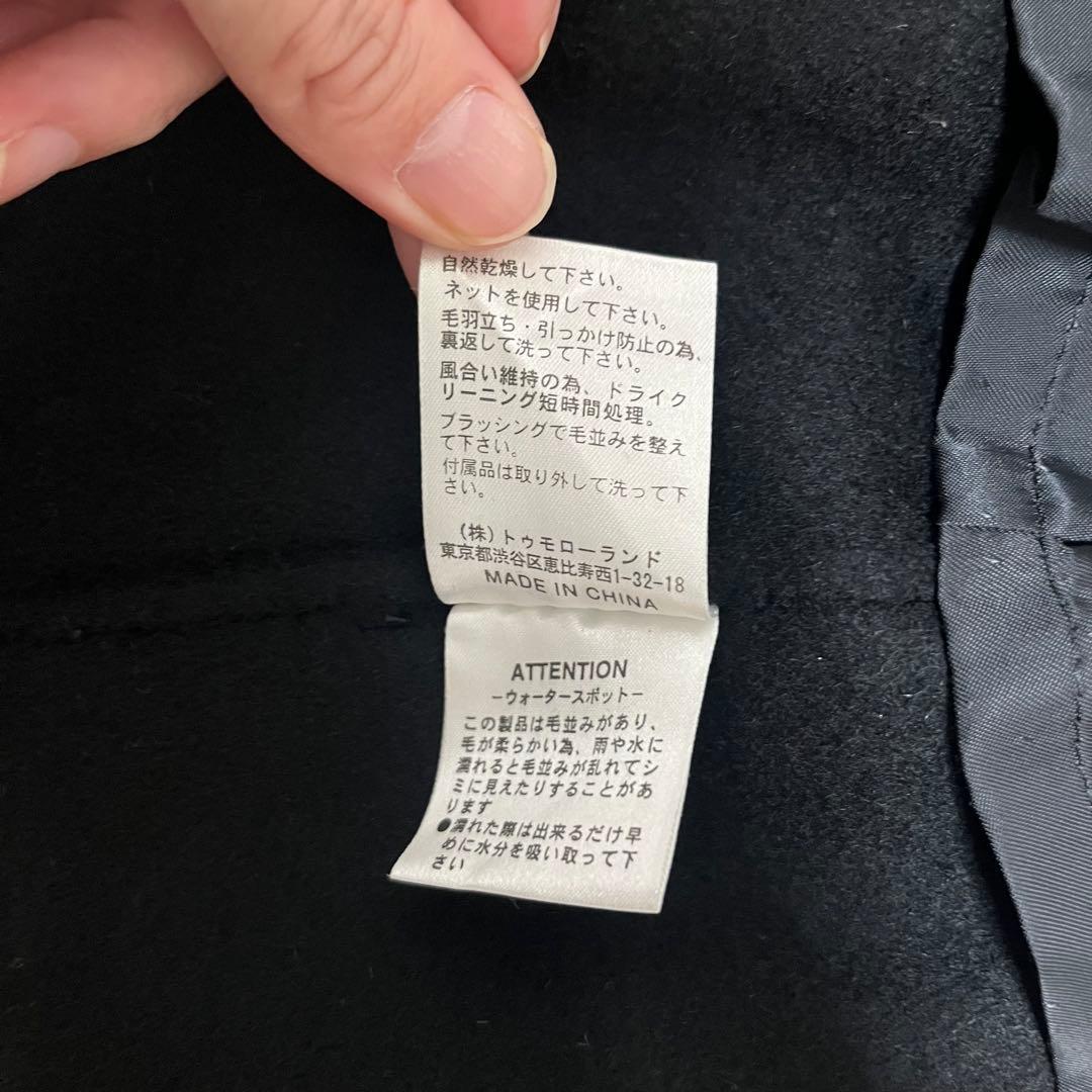 美品　ボールジィ ポンチョ風コート　カシミヤ混 ファー取り外し可能　黒　38