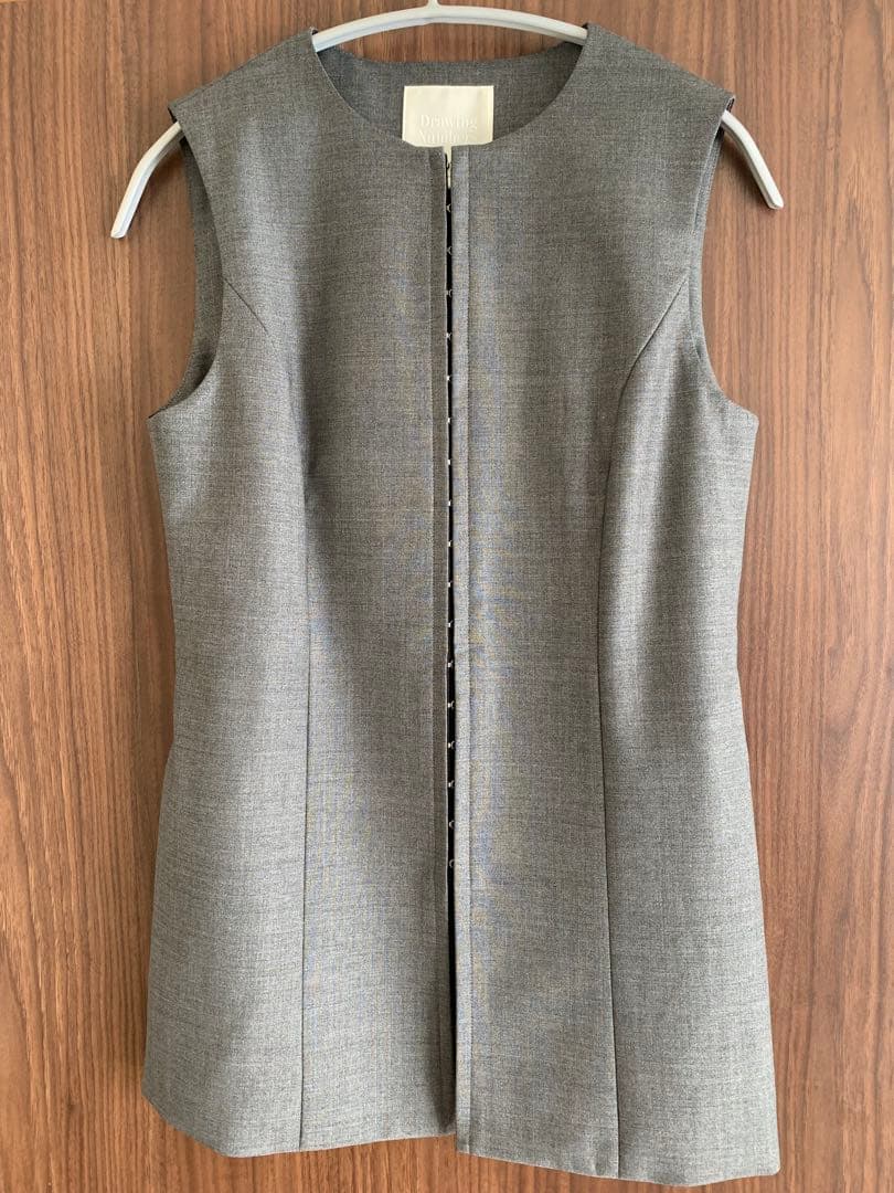 【美品】Drawing NumbersクルーネックFホックベスト　36