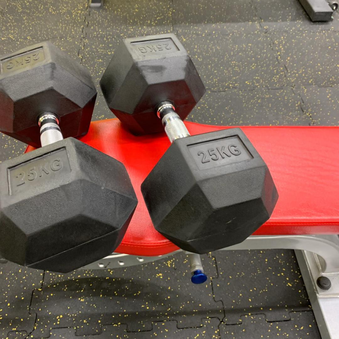 ラバー ヘックス ダンベル 25kg × 2個 セット