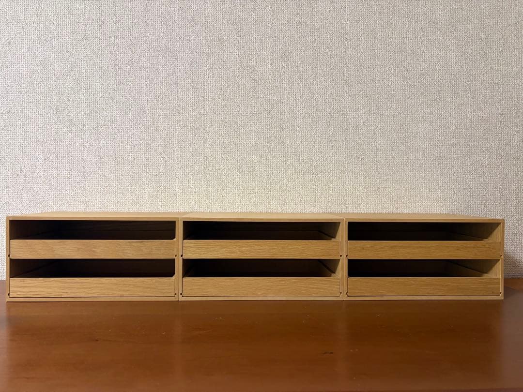 MUJI 無印良品 収納木製トレー収納２段引出×3台