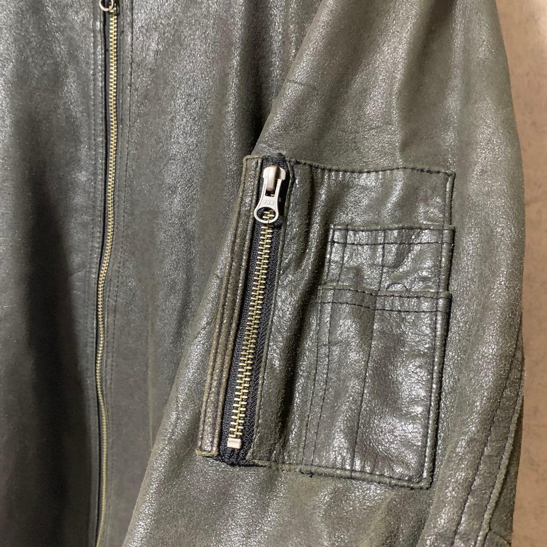 美品✨アーバンリーサーチ ライダース MA-1 やぎ革 黒 38 Mサイズ