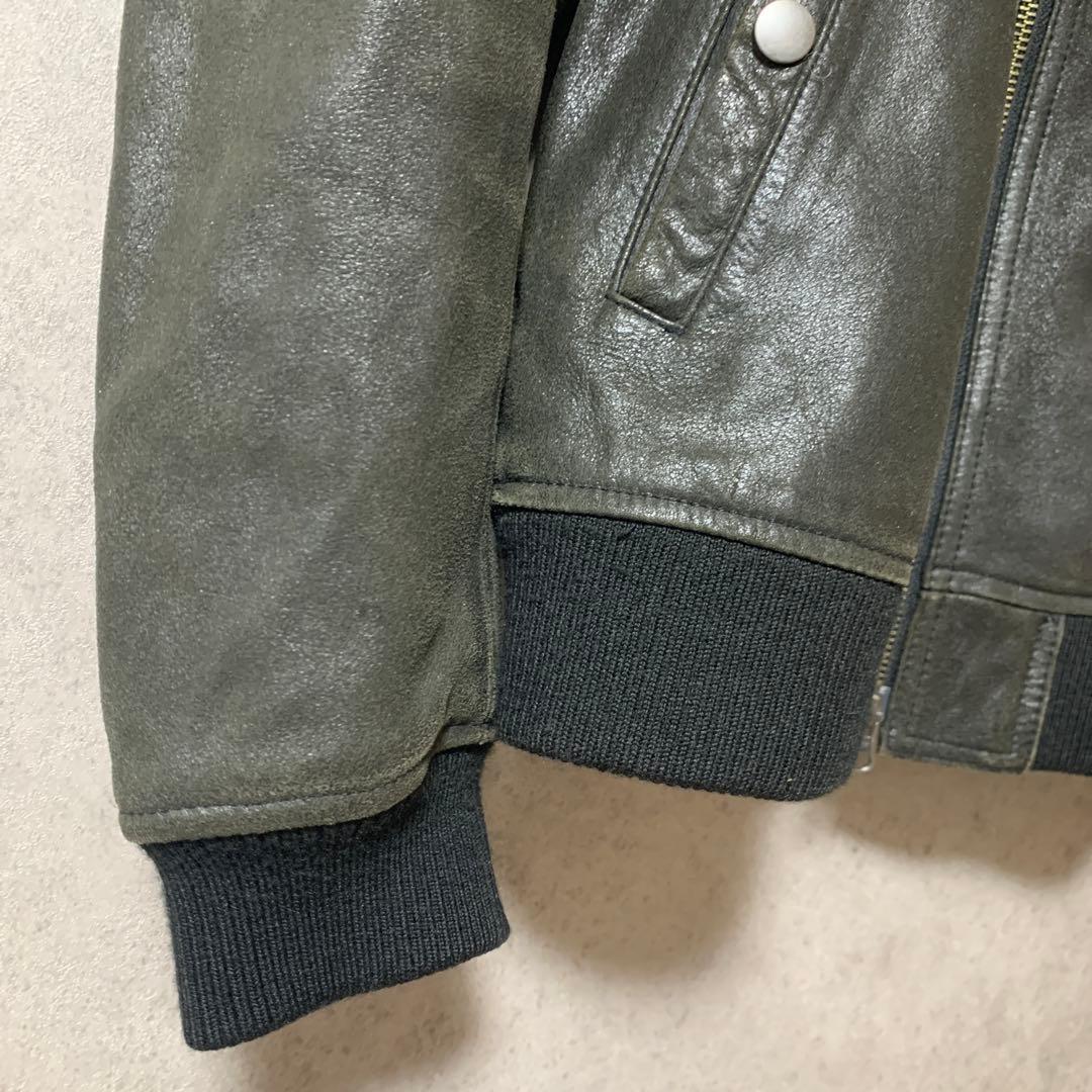 美品✨アーバンリーサーチ ライダース MA-1 やぎ革 黒 38 Mサイズ