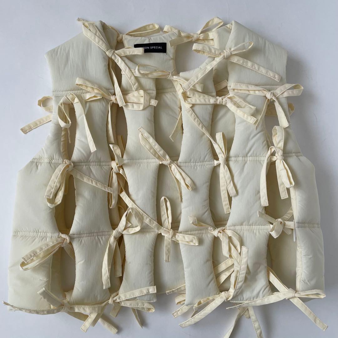 美品／メゾンスペシャル リボン パッファーベスト