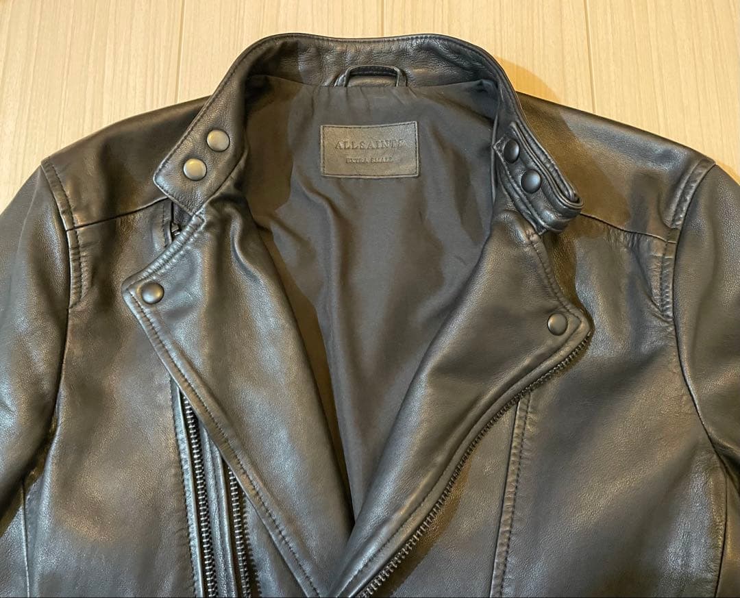 美品ALL SAINTS オールセインツ ラムレザー ライダースジャケット XS
