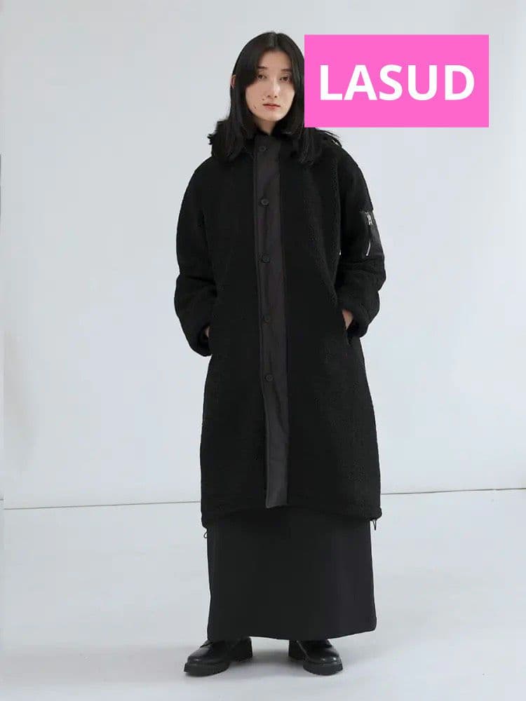LASUD　ボアコート　BK　9号　未使用品　定価34000円