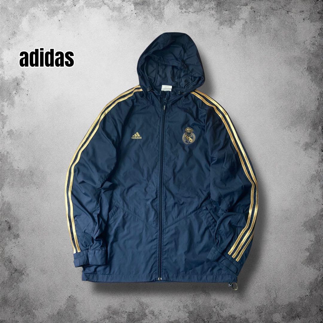 adidas レアルマドリード ナイロンジャケット スペインサッカー チームロゴ