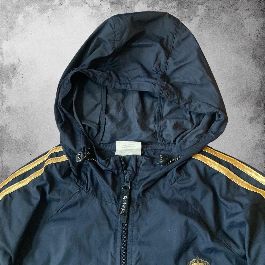 adidas レアルマドリード ナイロンジャケット スペインサッカー チームロゴ