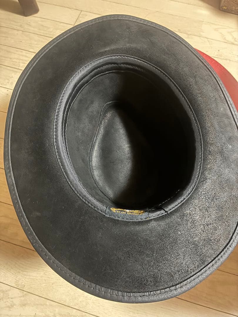 最終値下げヘンシェル　レザーウエスタンハット　XL 黒