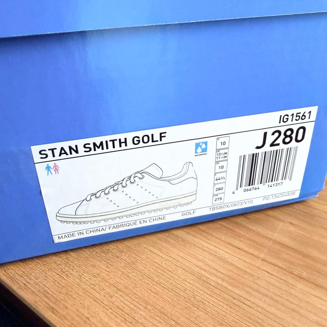 adidas スタンスミス ホワイト スパイクレスゴルフシューズ 28cm