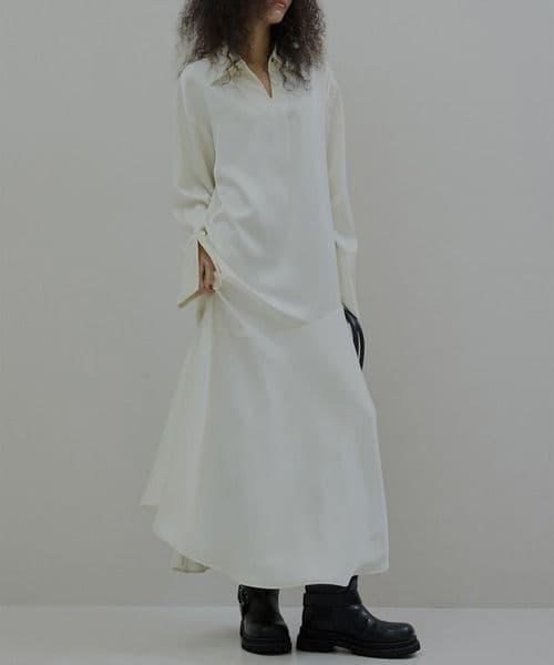KNIT VEST SET SATIN DRESS　AMERI vintage