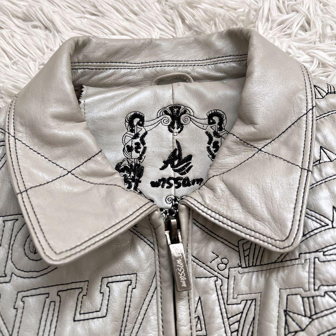AL WISSAM アルウィッサム　レザージャケット　ブルゾン　総柄　4XL