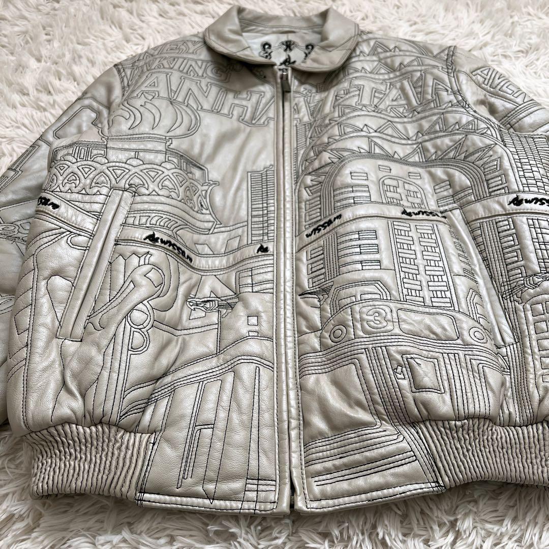 AL WISSAM アルウィッサム　レザージャケット　ブルゾン　総柄　4XL