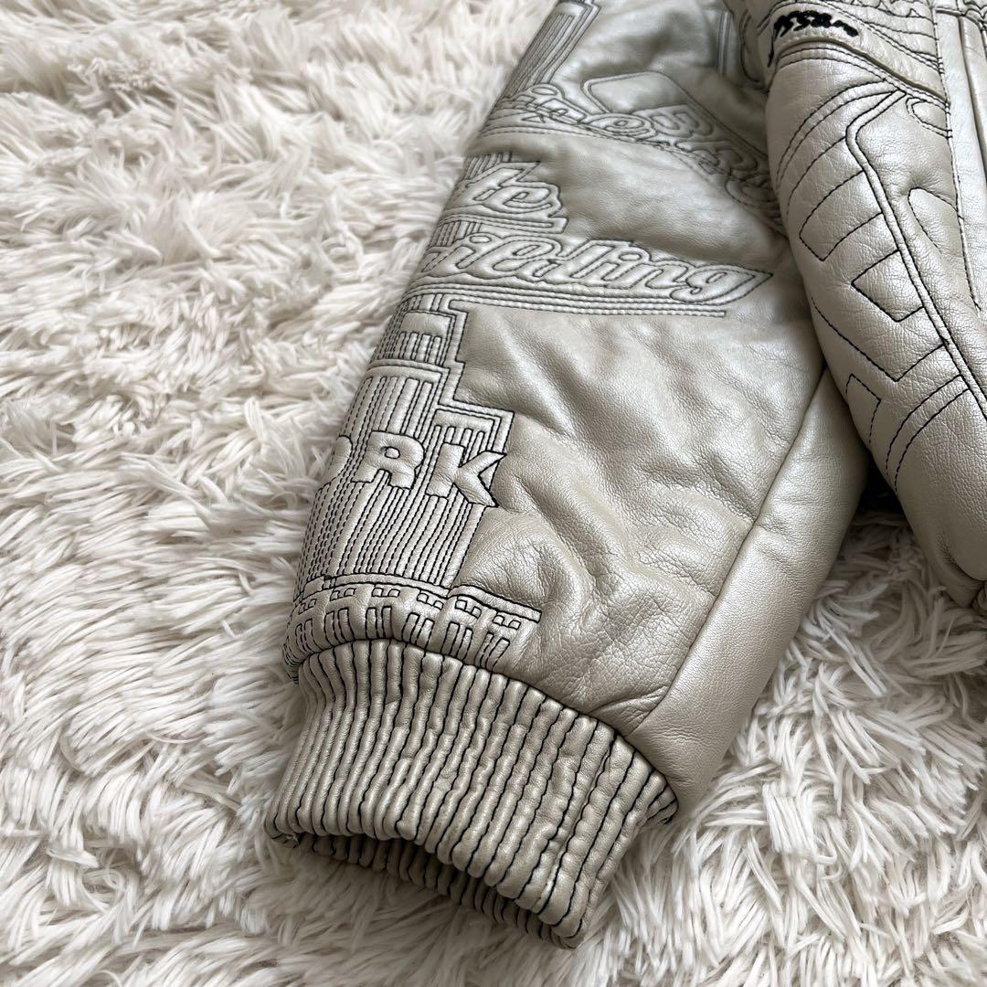 AL WISSAM アルウィッサム　レザージャケット　ブルゾン　総柄　4XL