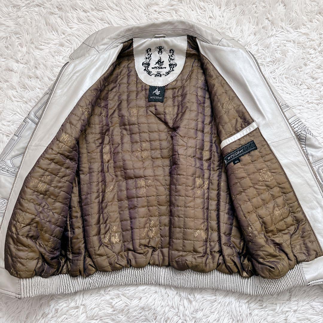 AL WISSAM アルウィッサム　レザージャケット　ブルゾン　総柄　4XL
