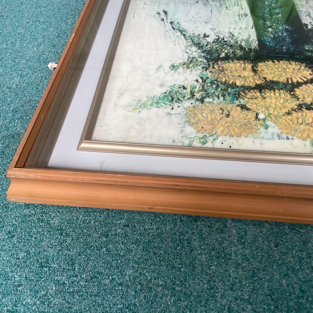 ベルナール・ビュフェ 油彩画 額付き約67cm×78.5cm