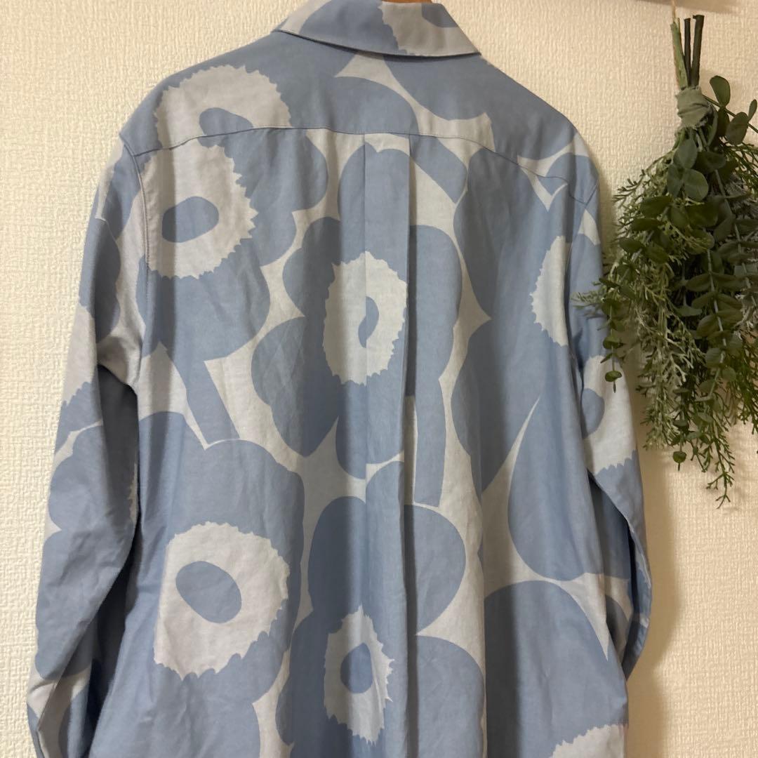 marimekko マリメッコ　シャツワンピース　ウニッコ　ライトブルー　人気色