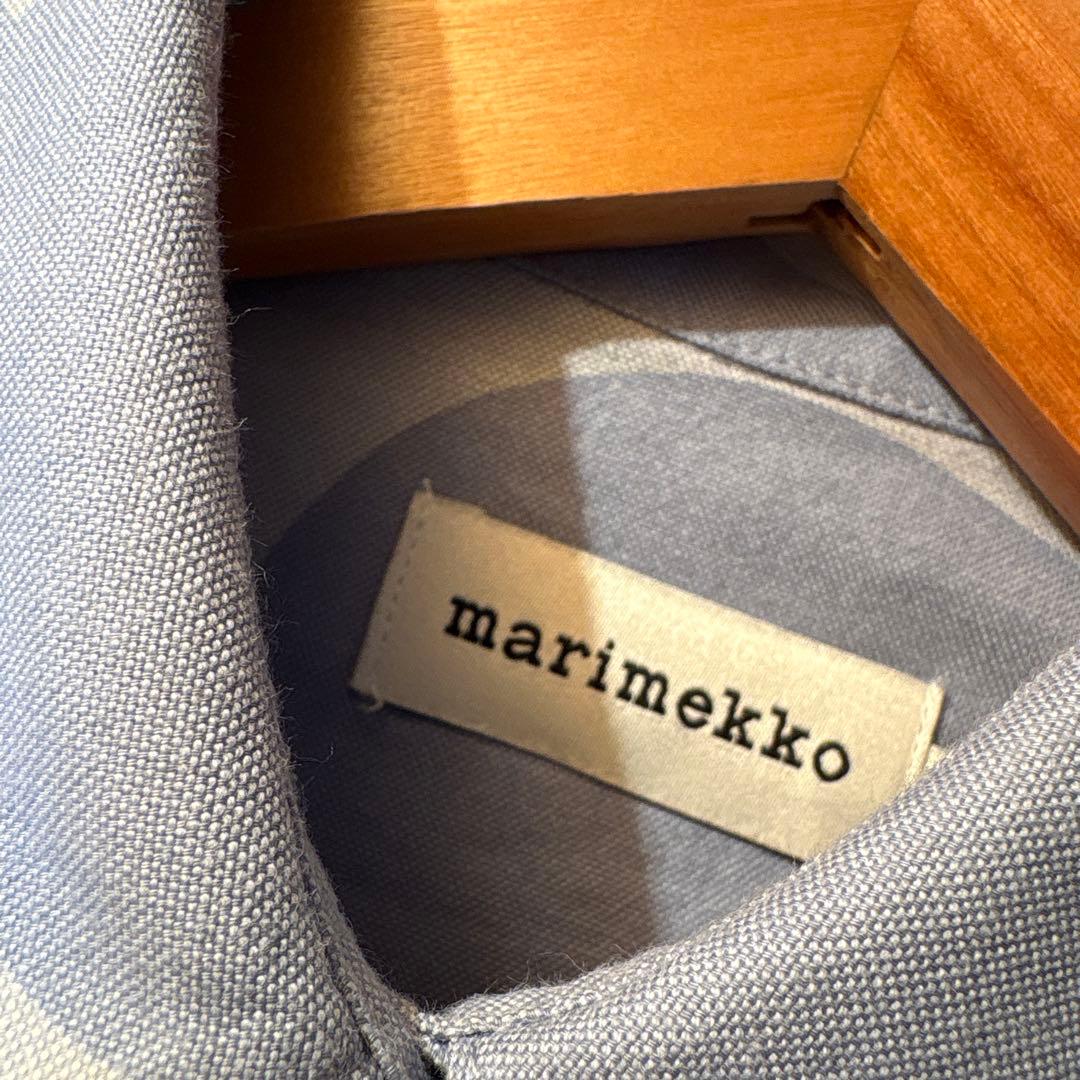 marimekko マリメッコ　シャツワンピース　ウニッコ　ライトブルー　人気色