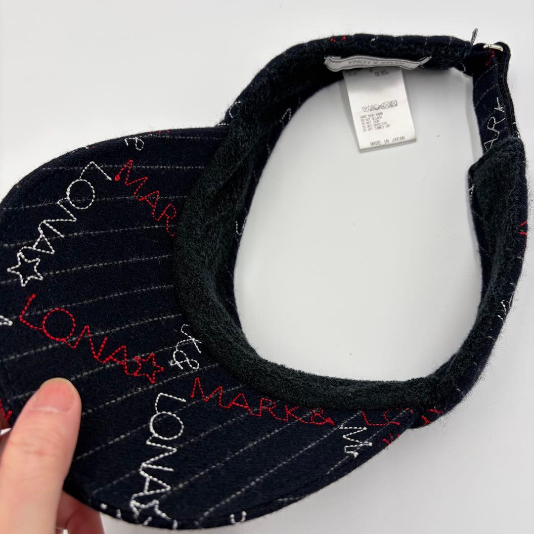【マーク＆ロナ】MARK＆LONA ゴルフ バイザー ロゴ刺繍 ラインストーン
