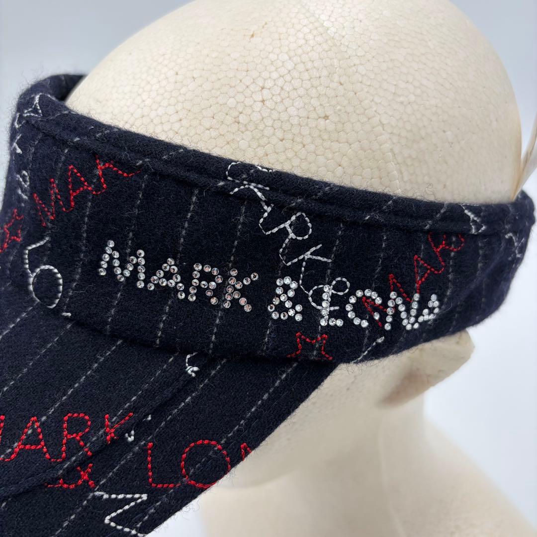 【マーク＆ロナ】MARK＆LONA ゴルフ バイザー ロゴ刺繍 ラインストーン