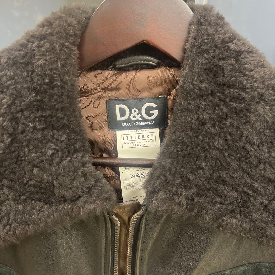 4*1様 D&G レザージャケット シェルパ襟付き