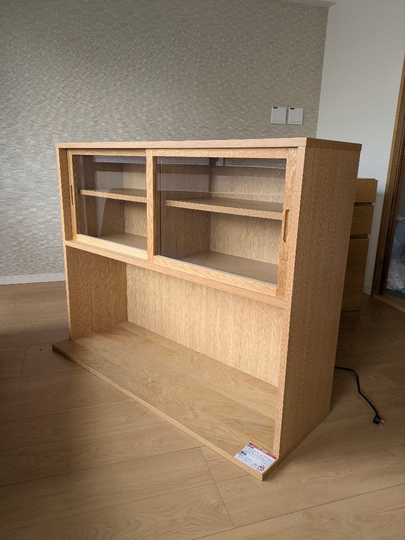 （なずな）無印良品 木製カップボード・幅120cm・オーク材