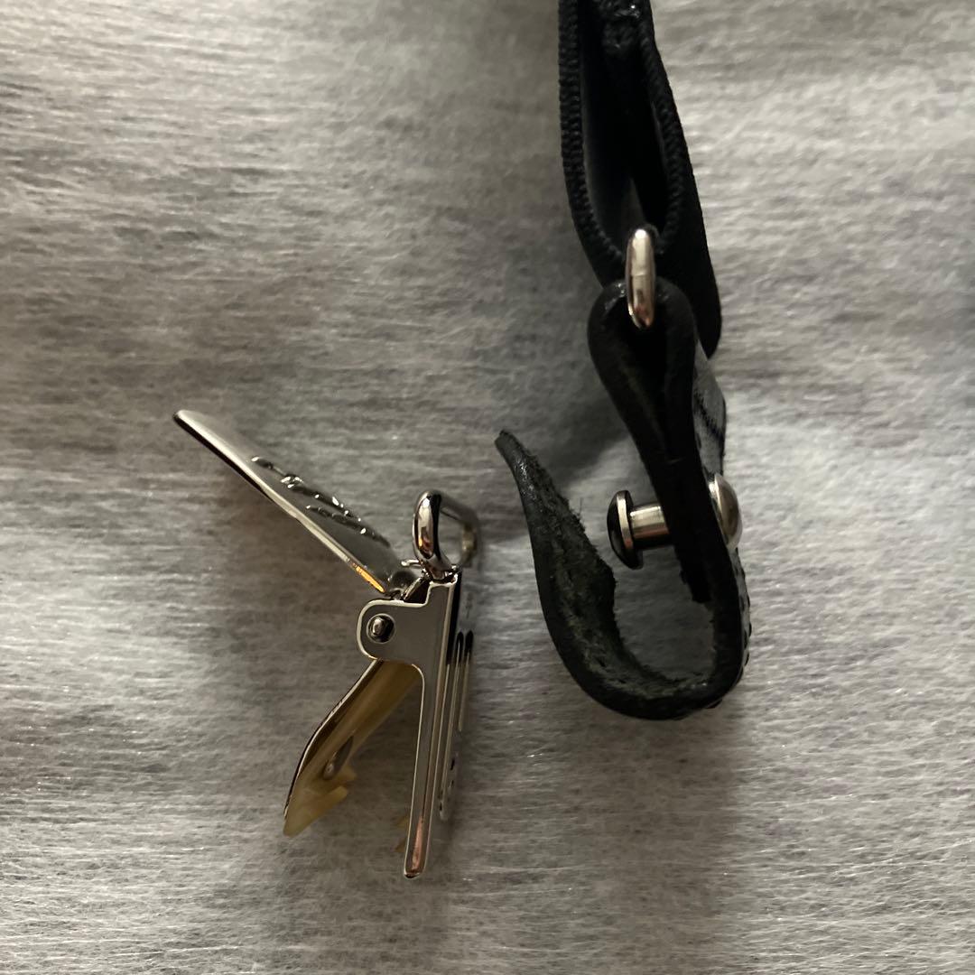【新品未使用】BURBERRY メンズサスペンダー ブラック レザー ロゴ 金具